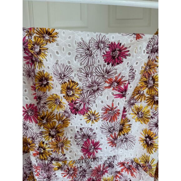 Wayf Somerset Puff Sleeve Daisy Floral Print Eyelet Mini Dress XS NWT - Picture 7 of 12